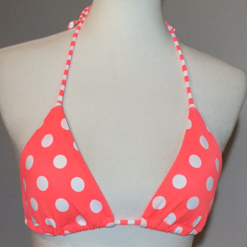 Victorias Secret polka dot string bikini top,size M,removable vanity inserts